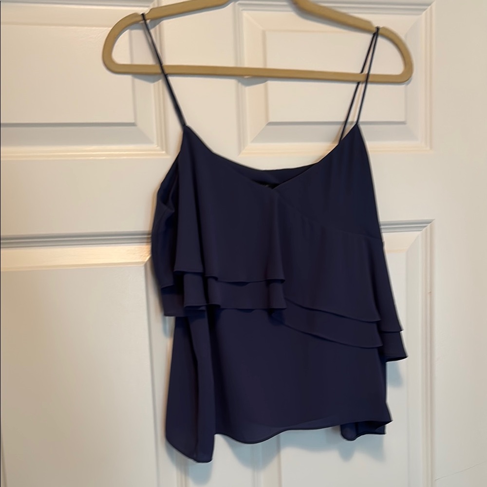 J. Crew Asymmetrical Ruffled Camisole in Blue